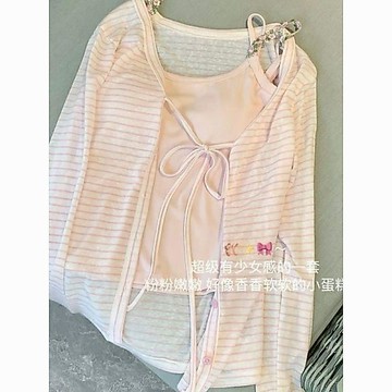 【韓系甜美 少女風】夏季新款 高級感 氣質穿搭 絕美 吊帶 開衫 套裝 兩件套 女 吊帶套裝 開衫套裝 韓系穿搭 甜美穿