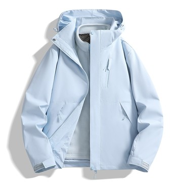 【臺北出貨】情侶款男女戶外石墨烯衝鋒衣 男女三閤一外套 可拆卸兩件套夾克 防風防水保暖衝鋒衣 登山服衝鋒衣外套 冬季保暖