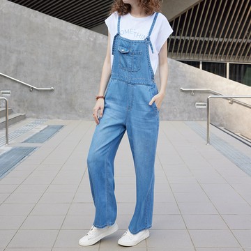 SOMETHING｜女裝｜萊賽爾吊帶寬直筒褲