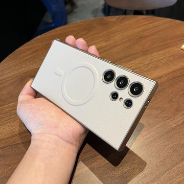 適用三星s24ultra手機殼新款s23ultra內置磁吸全包防摔保護套galaxy超薄Magsafe高級感簡約24u男女殼素皮