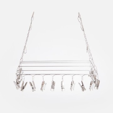 304不鏽鋼曬衣架20夾 靠壁式秒收