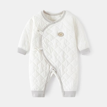 新生兒夾棉連體衣嬰兒薄棉無骨哈衣秋冬純棉初生蝴蝶衣爬服寶寶鑫弘-萌寶童裝可開發票