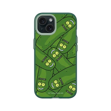 iPhone 15 Clear 憂墨綠 - 瑞克和莫蒂 Rick and Morty - 罐子裡的泡菜瑞克