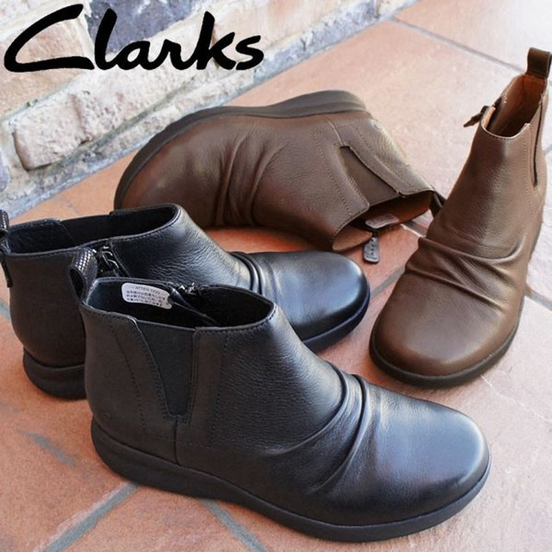 クラークス Clarks ショートブーツ サイドゴアブーツ 本革 レザー レディース 339g くしゅくしゅ ナチュラル コンフォート 黒 ブラック ブラウン 通販 Lineポイント最大0 5 Get Lineショッピング