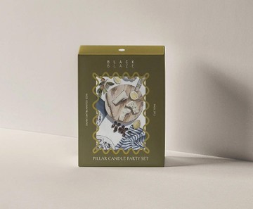 寬柱狀派對蠟燭二件組 灰+蜂蜜