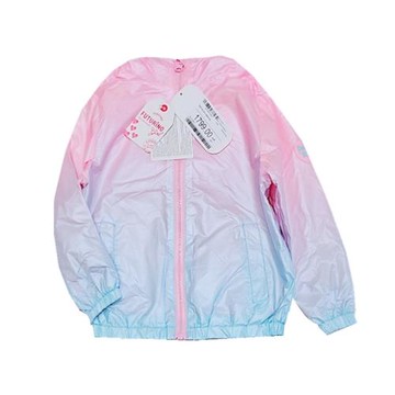 炫彩衫~98-122碼外單女童春夏款時尚漸變色拉鏈衫防曬衣外套