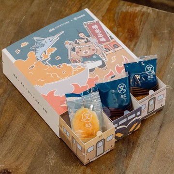 【丸文食品x鐵鹿聯名】時光之味-旗魚鬆餅三層豪華分享盒｜旗魚鬆、鮭魚酥、金黃旗魚鬆｜XO醬禮盒 節慶送禮 企業送禮 特色醬料禮盒 拌麵禮盒