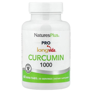 NaturesPlus, Pro Longvida®，薑黃素 1000，1000 毫克，60 片迷你片劑（每片 500 毫克）