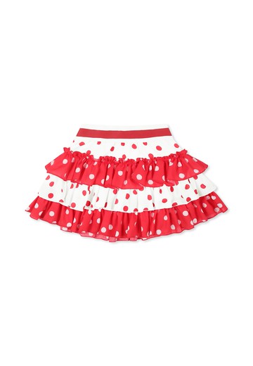 Monnalisa Red Skirt For Baby Girl With Polka Dots