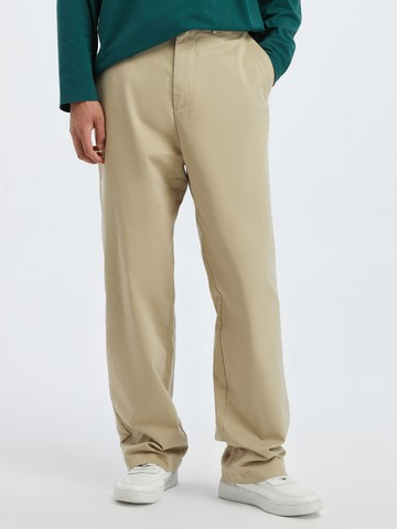 男裝 彈力直筒長褲-卡其色