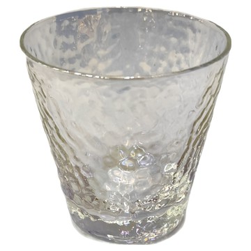 日式錘紋杯 玻璃材質 上直徑9cm*下直徑6cm*9.4cm  炫彩色  1個