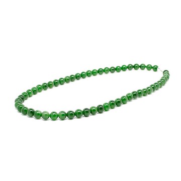 【正佳珠寶】和田碧玉 經典頂級 8mm 翠綠蘋果綠項鍊