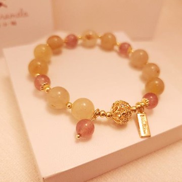 【焦糖小姐 Ms caramelo】黃水晶 草莓晶手鍊