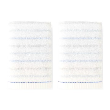 Gemini 双星毛巾 精梳棉粉彩條紋毛巾 76 x 34cm  藍色  2條