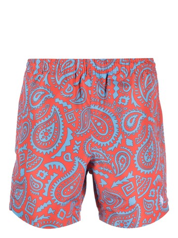Marcelo Burlon County of Milan - paisley-print swim shorts - men - Polyester/Polyester - XL - Red