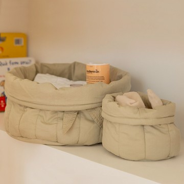 西班牙 Lorena Canals｜竹葉棉布收納籃 橄欖綠