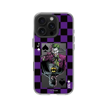 iPhone 16 Pro Clear Case（相機按鈕） 透明 - Joker - 小丑與蝙蝠俠撲克牌 - 棋盤風格