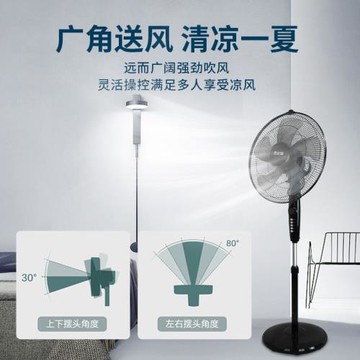 志高電風扇搖頭家用遙控器落地扇定時大風力立式宿舍工業風扇辦公