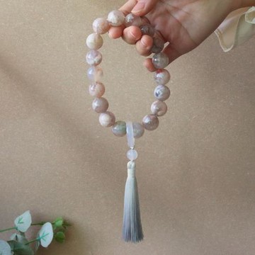 古風櫻花瑪瑙小手捻手持手鏈高顏值情侶款繞指柔盤玩手把件手串