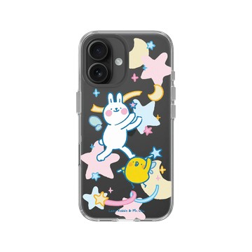 iPhone 16 Clear Case（相機按鈕） 透明 - 懶散兔與啾先生 Lazy Rabbit and Mr.Chu - 魔法