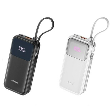 ASPOR A361 10000mAh 30W 自帶TYPE-C線快充行動電源