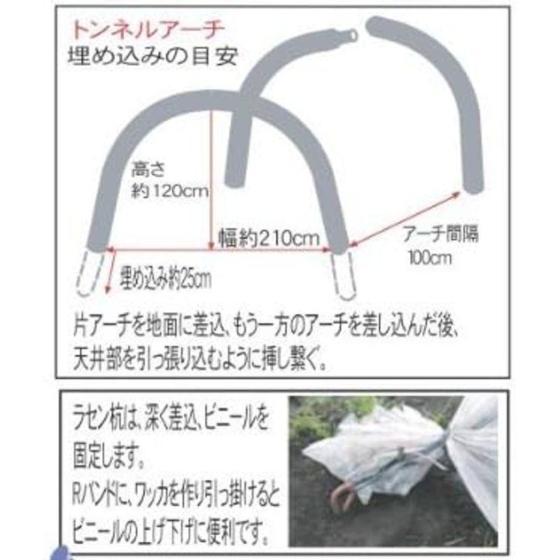 大型ビニールトンネル トンネルアーチセット 2110 幅2.1m×高さ1.2m×奥行10.0m