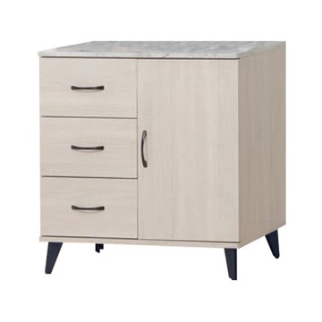 文創集 歐維2.7尺單門三抽餐櫃-80x40x81cm免組