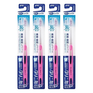 LION 獅王 Clinica 3D 極淨中性毛牙刷 4列超小刷頭  1入  4支