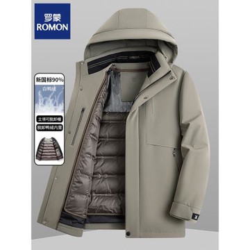 【石墨烯內里】羅蒙男士冬季新款羽絨服脫卸內膽加厚保暖爸爸外套