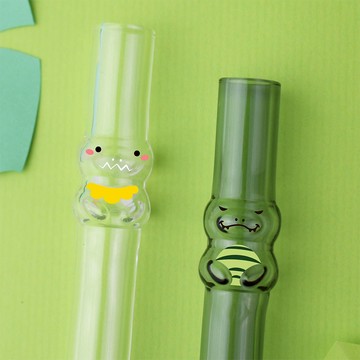 【好玻GOODGLAS】Dino Boy＆Dino Girl 恐龍造型玻璃吸管  ✦雙12慶/指定商品單件12% off✦