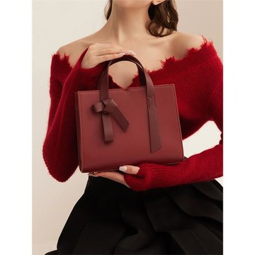 官網紅色新娘結婚女包2025新款手提婚包真皮單肩斜挎小方包