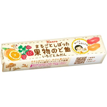 #悠西將# 日本 卡羅 Kanro 條裝喉糖 糖果 果物 日本糖果 草莓&蜜柑風味 水果味 草莓味 蜜柑味 硬糖