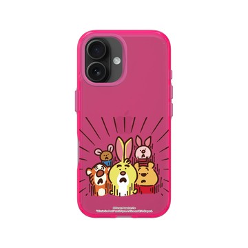 iPhone 16 Clear 粉漾桃 - 迪士尼-小熊維尼 Disney Winnie The Pooh - 插畫家系列(卡娜赫拉) - 嚇一跳