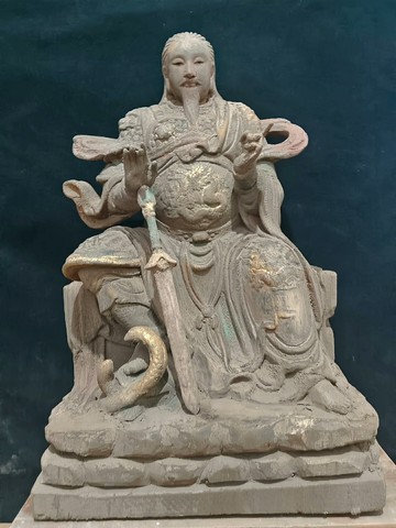 木雕佛像造像擺飾，素皮殼工藝，真武大帝，玄天上帝，高60厘米