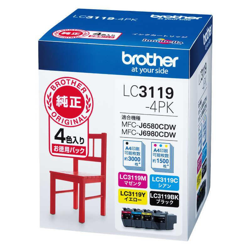 ブラザー工業 brother純正インクカートリッジ4色パック(大容量) LC3119-4PK 対応型番:MFC-J6983CDW、MFC-J - 2