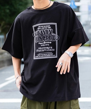 日本 Classical Elf - Java 混有機棉氣質刺繡印花短袖T恤-黑