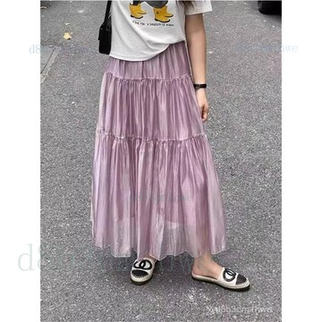 臺灣出貨🚚小個子韓版垂感顯瘦半身裙女2025夏季新款度假長裙別緻超好看裙子