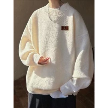 半高領毛衣男秋冬季慵懶風套頭線衣潮牌寬松打底針織衫保暖外套