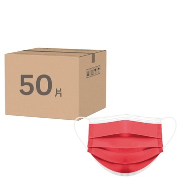 CareMax 凱瑪適 素色系列 成人醫療口罩 17.5 x 9.5cm  西瓜紅  50片  1盒