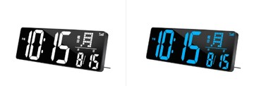 Blueekin Wi-Fi 對時數位時鐘 LED大螢幕 自動校時 壁掛 桌上兩用 溫度日期顯示 大音量鬧鐘  日本代購