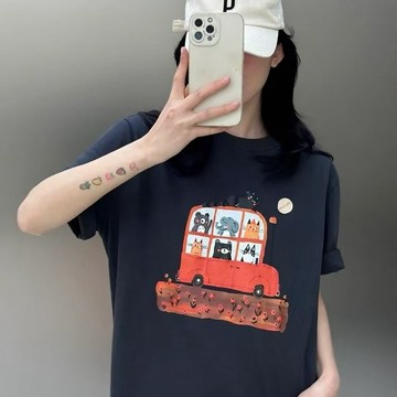 免運 夏天女裝 韓系 100%純棉 寬鬆上衣 短袖t恤女 oversize 中大尺碼 shirt 大碼上衣 1971