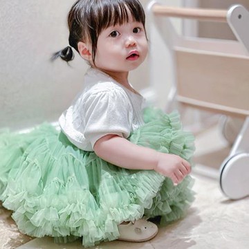 女童tutu裙春秋款兒童法式兔兔公主裙夏寶寶周歲生日禮服蓬蓬裙子