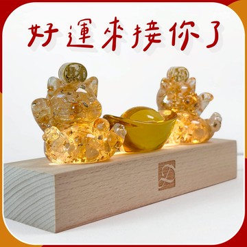 「新年好運來報到」【彤恩時尚】旺福貓+旺財貓😺元寶燈座組 | 5款天然水晶  招財貓 | 生日禮物  新年禮物 [快速出貨]