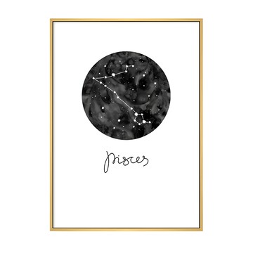 雙魚座 Pisces 星座掛畫  59.4 x 42cm  木色