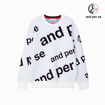 【and per se】男款白色輕量吸濕發熱運動機能毛衣 DGU4J232