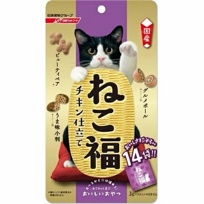 【ペットライン】ねこ福　チキン仕立て　３ｇ×１４袋ｘ３０個（ケース販売）