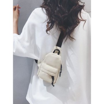 迷你帆布胸包女2025新款ins潮港風手機包休閑斜挎小包運動單肩包