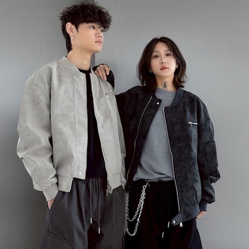 【AMERO】男裝 女裝 MA1型皮外套 有暗袋 情侶裝