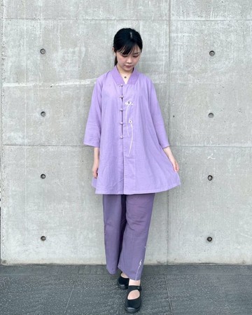 經典荷—和尚領長版上衣