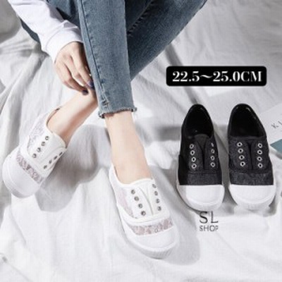 スリッポン レディース レース 夏 履きやすい おしゃれ スニーカースリッポン 通気性 靴 カジュアル シューズ 通販 Lineポイント最大get Lineショッピング